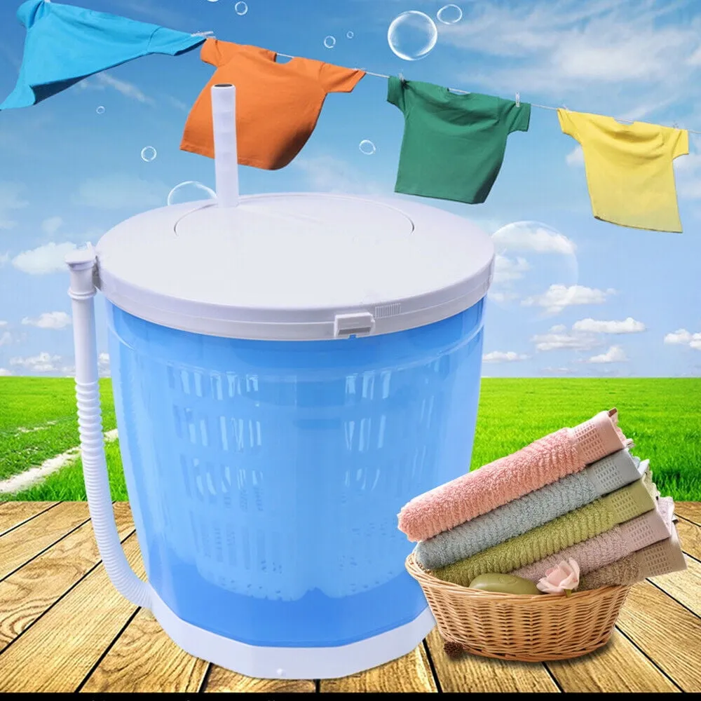 2 in 1 Portable Spin Dryer Machine Mini Travel Outdoor Compact Blue