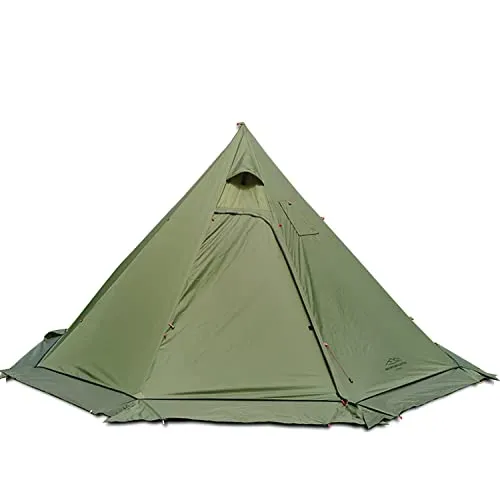 4 Persons 5lb Lightweight Tipi Hot Tent with Stove Jack, 7'3" Standing Room, Teepee Tent for Hunting Family Team Backpacking Camping Hiking (Olive)