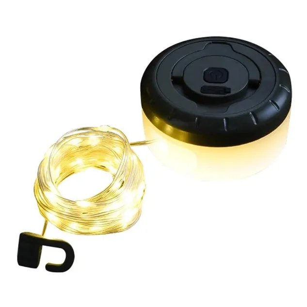 5 Lighting Modes Durable Portable Outdoor Hiking String Lights Waterproof Camping Lantern Lights