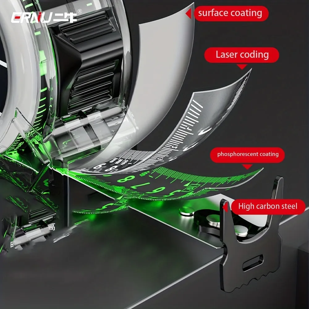5m Stainless Steel Fluorescent Tape Measure with DoubleSided Ruler