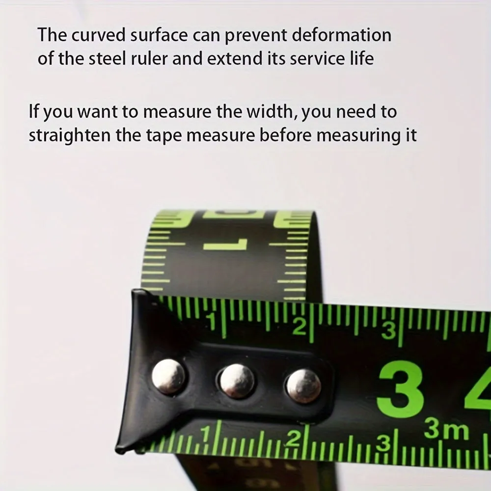 5m Stainless Steel Fluorescent Tape Measure with DoubleSided Ruler