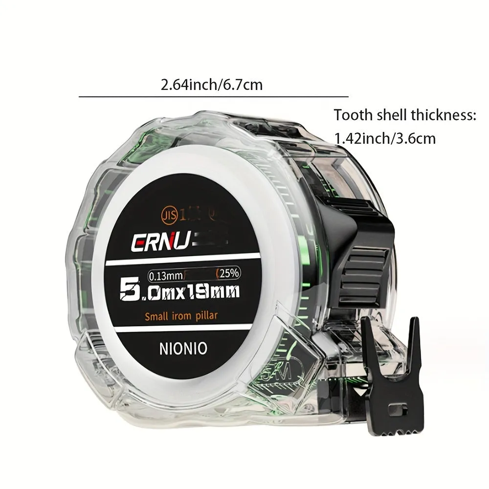 5m Stainless Steel Fluorescent Tape Measure with DoubleSided Ruler