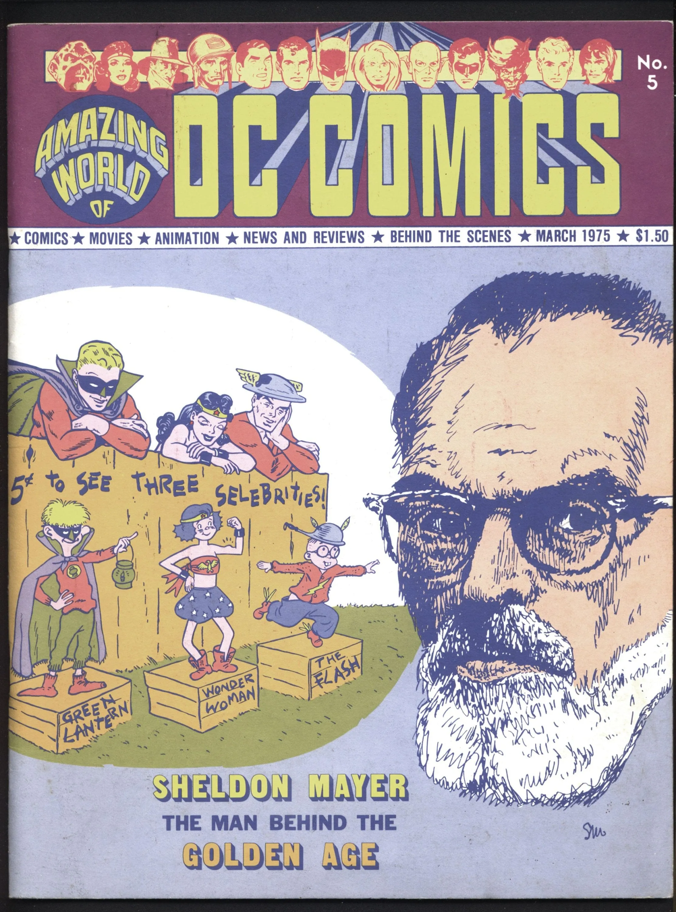 Amazing World of DC COMICS, #5, Sheldon Mayer,Sugar and Spike,The Flash,Green Lantern,Hawkman,Wonder Woman,Justice Society of America