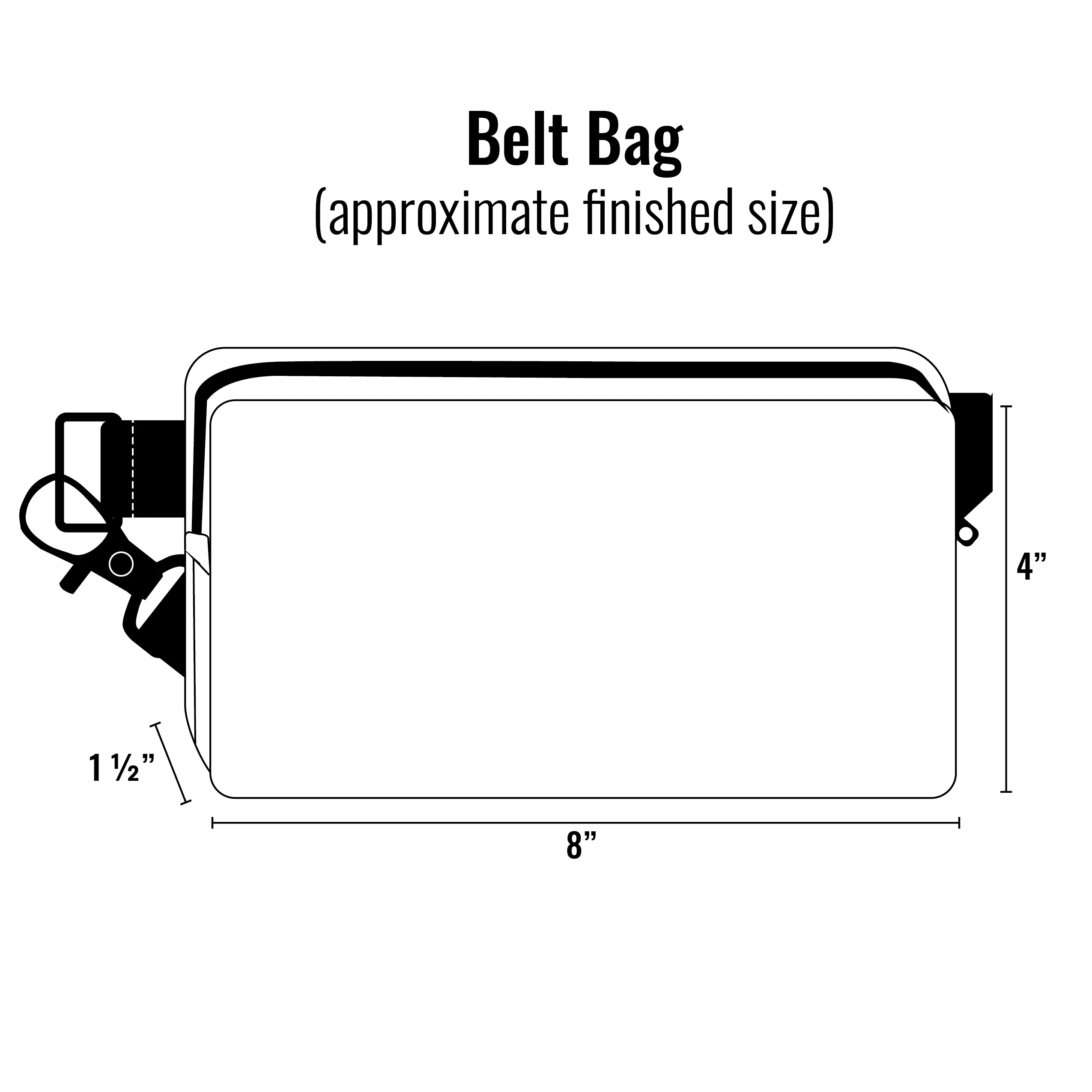 Belt Bag Sewing Kit - Supplies, Printed Pattern and Video Tutorial - Waved Charcoal