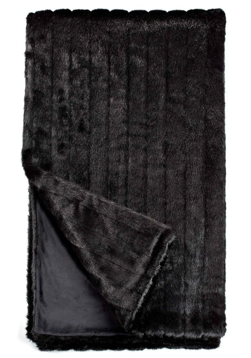 Black Mink Signature Series Faux Fur Throw Blanket by Fabulous Furs