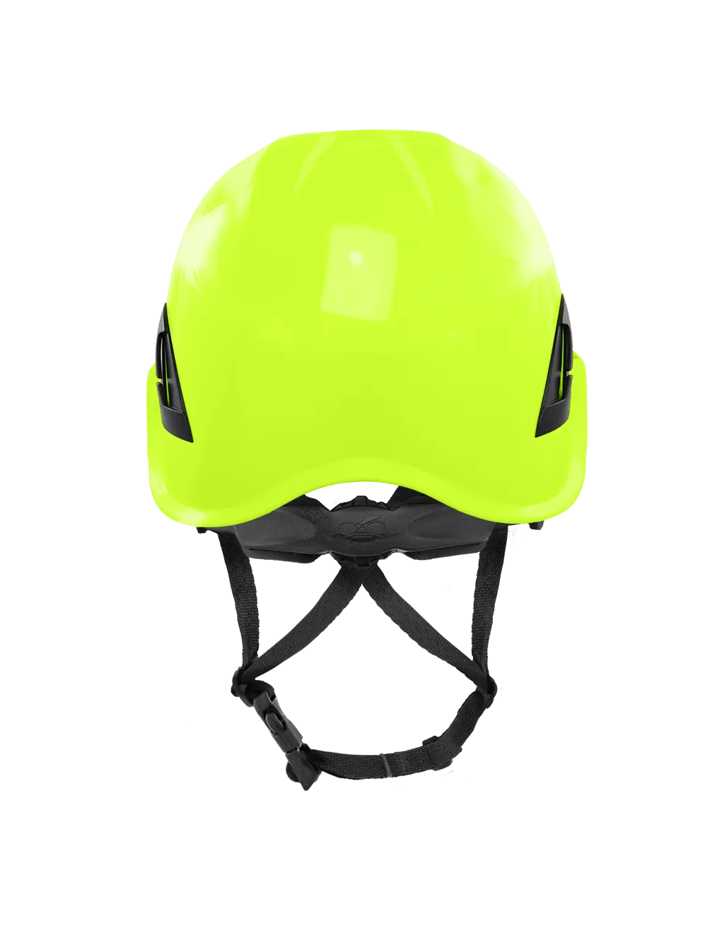 Bullhead Safety™ Head Protection - High-Visibility Yellow/Green Climbing Style Protective Helmet with Six-Point Ratchet Suspension and Four-Point Chin Strap - HH-CH1-YG