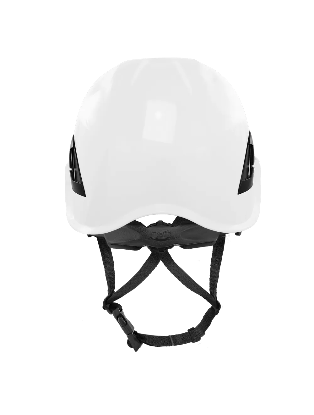 Bullhead Safety™ Head Protection - White Climbing Style Protective Helmet with Six-Point Ratchet Suspension and Four-Point Chin Strap - HH-CH1-W