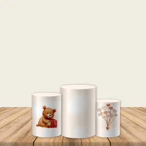 Can Bearly Wait Theme Fabric Pedestal Covers