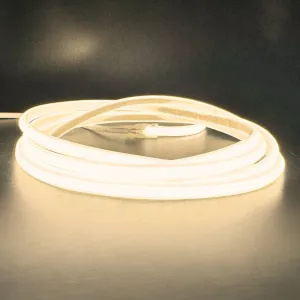 COB LED Strip 220V 240V Warm White 3000K 288 LEDs/m IP65 with UK Plug