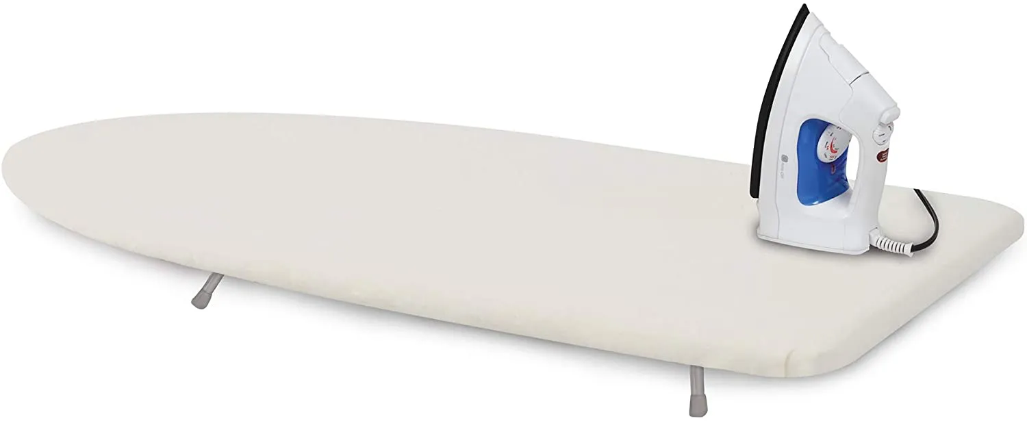 Compact Tabletop Ironing Board with Cotton Cover & Foldable Legs - Foam Padding Design