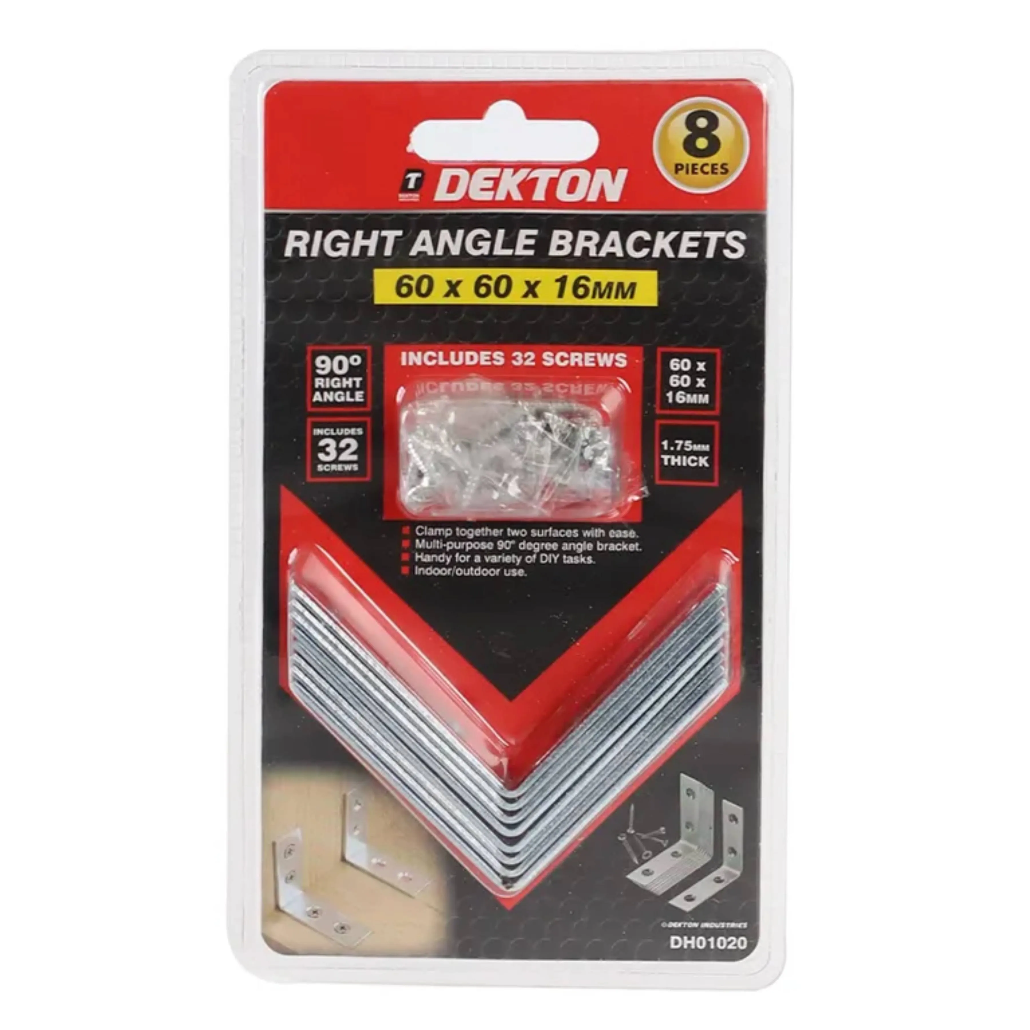 DEKTON 8PC Right Angle Bracket