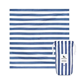 Dock & Bay Waterproof Striped Picnic Blanket - Whitsunday Blue