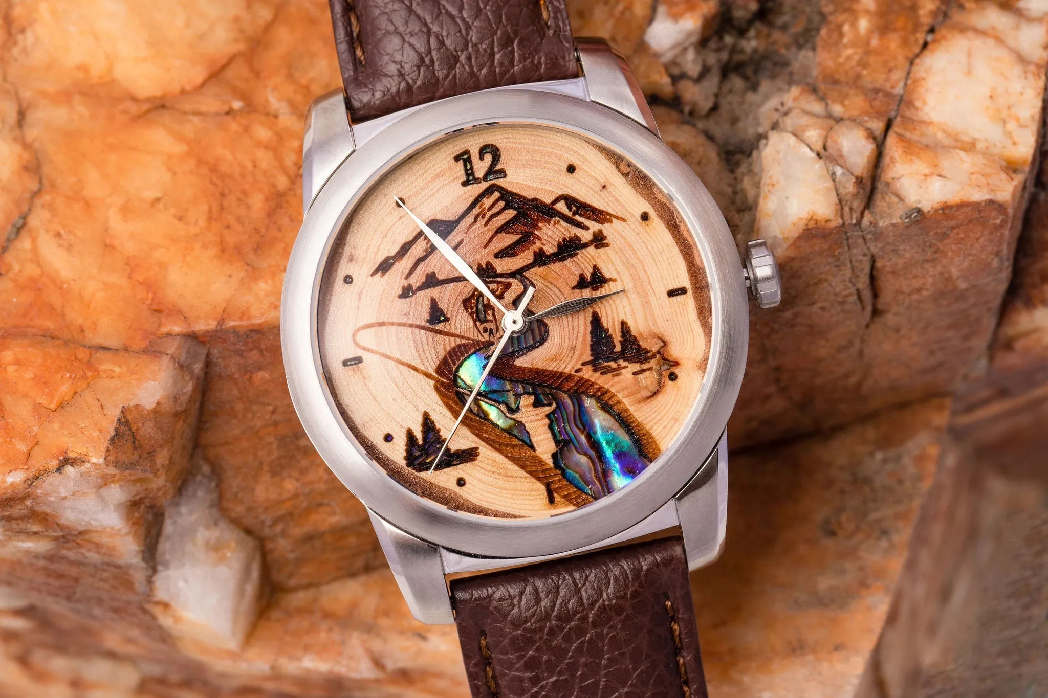 Fly Fishing Gift Wood Watch- A River Runs Through It, Gift for Dad Husband Son