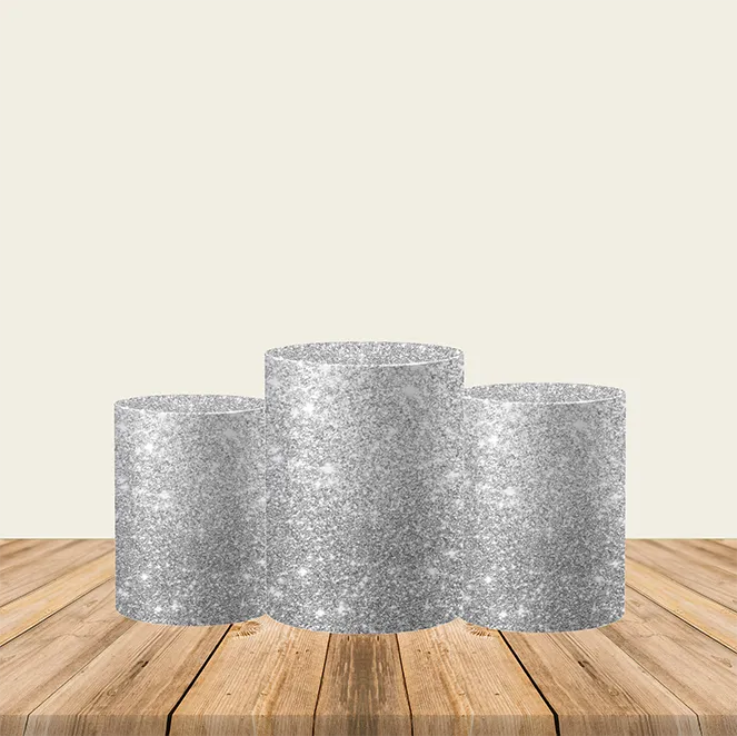 Glitter Silver Utility Pedestal Covers Plinth Cover Printed Fabric Pedestal Cover