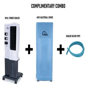 HAVAI Opal Tower Air Cooler - 20L, White and Dark Grey