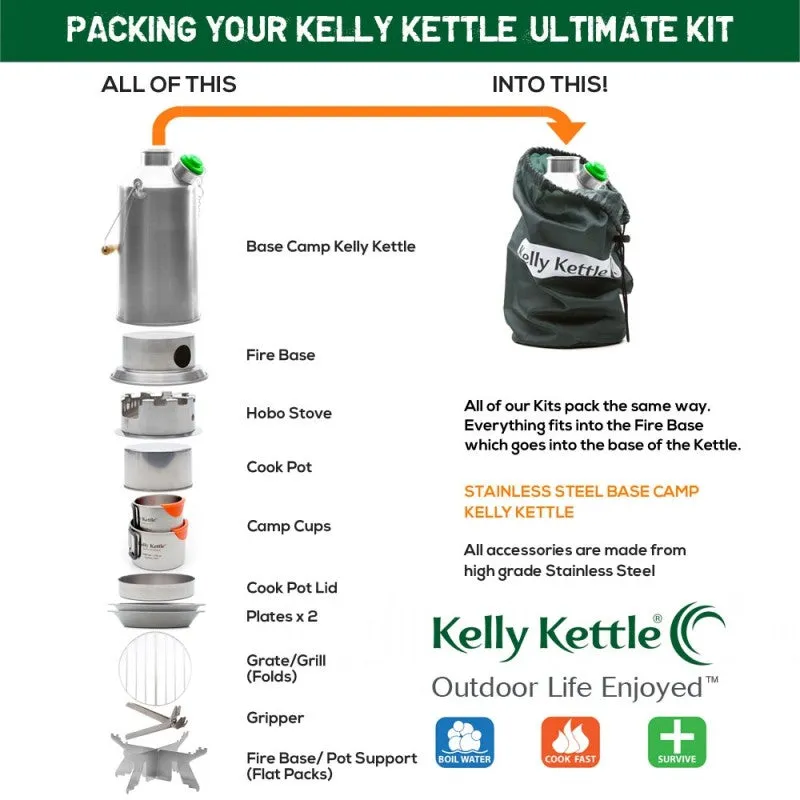 Kelly Kettle Ultimate 'Base Camp' Kit (Stainless Steel)