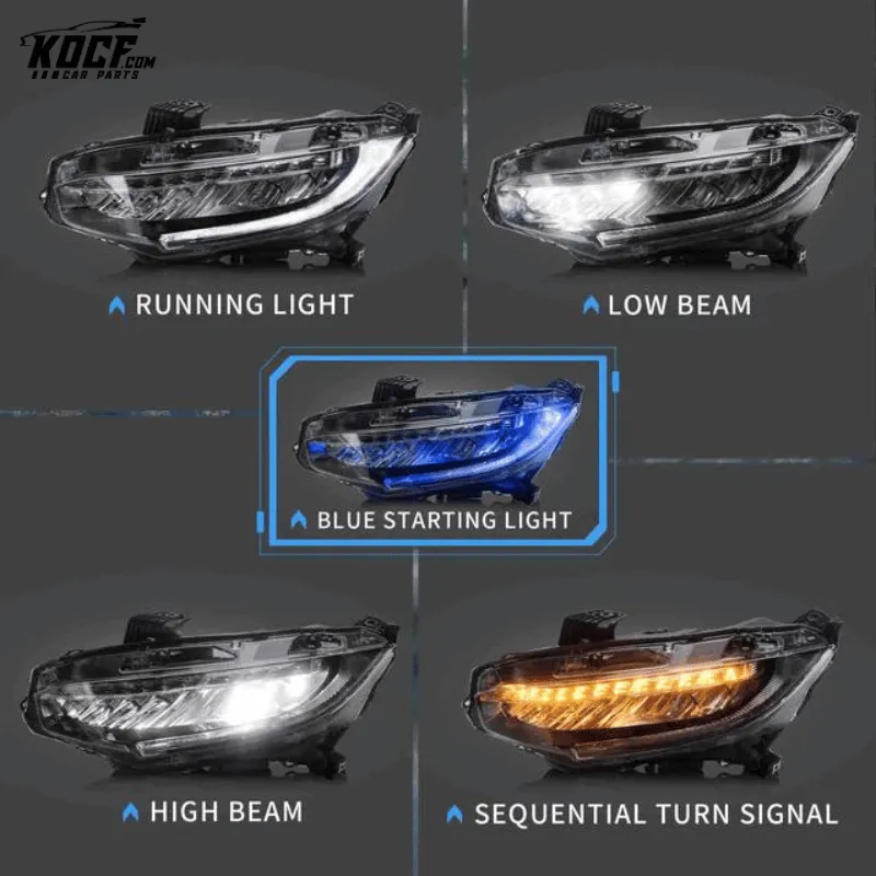 LED Headlights For 2016-2021 Honda Civic Sedan Hatchback Coupe