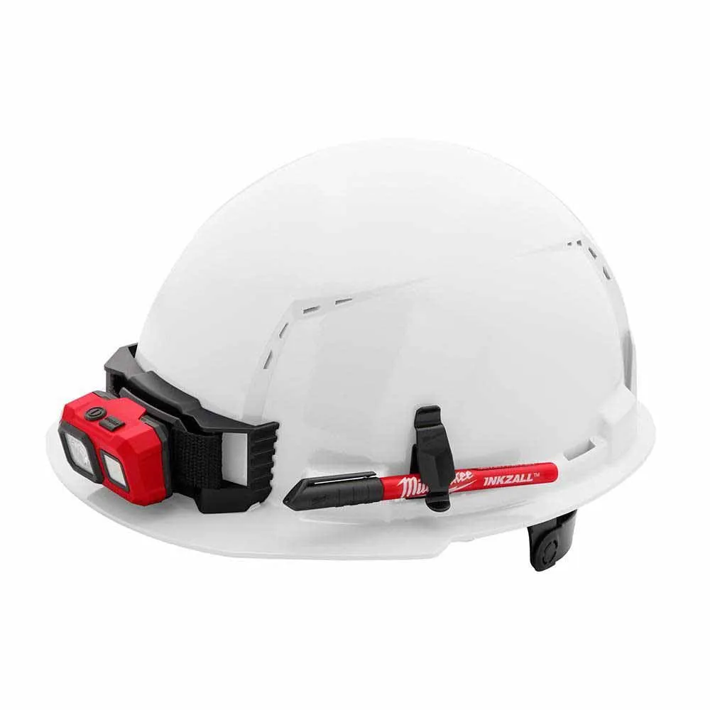 Milwaukee 48-73-1220 White Front Brim Vented Hard Hat with 6PT Ratcheting Suspension – Type 1 Class C