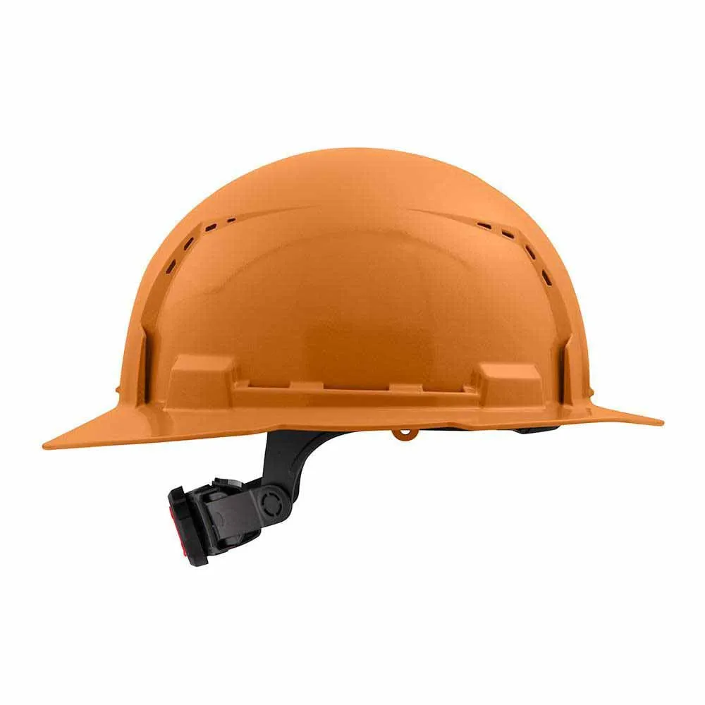 Milwaukee 48-73-1233 Orange Full Brim Vented Hard Hat with 6PT Ratcheting Suspension – Type 1 Class C