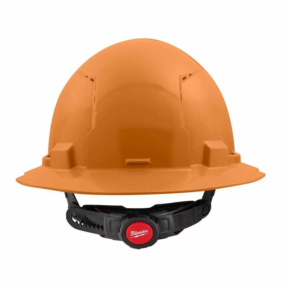 Milwaukee 48-73-1233 Orange Full Brim Vented Hard Hat with 6PT Ratcheting Suspension – Type 1 Class C