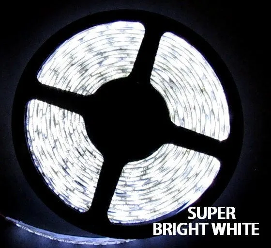 NovaBright 3528SMD White Super Bright Flexible LED Light  Strip 16 Ft Reel Kit