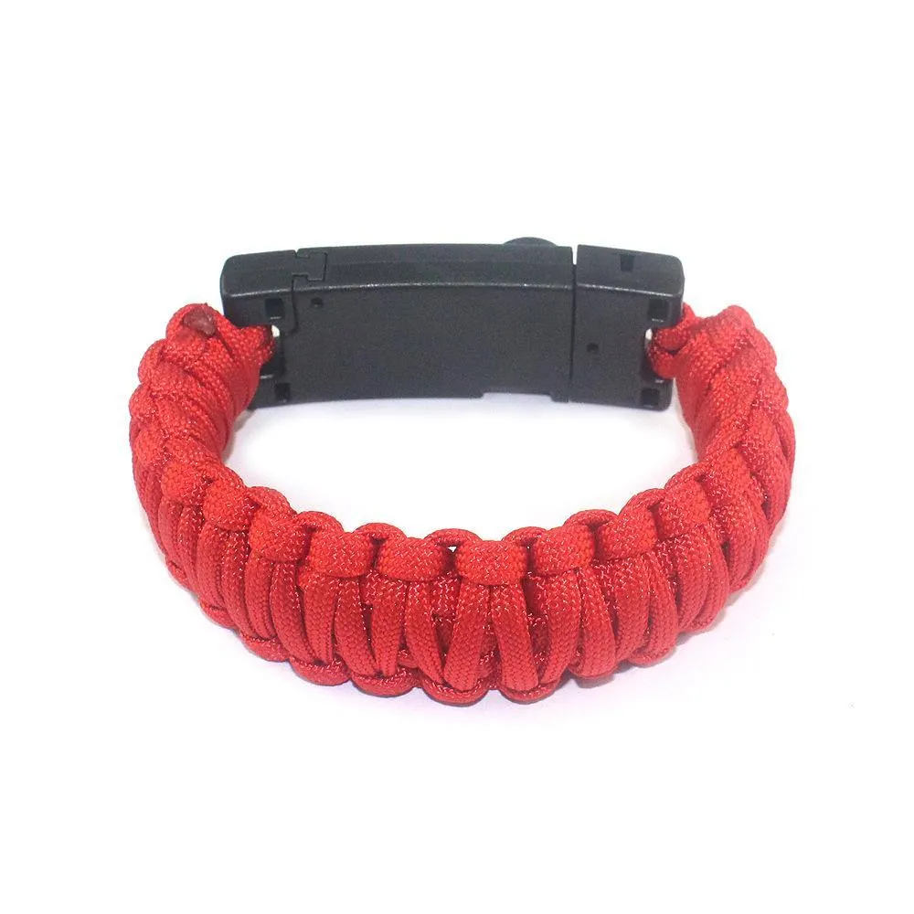 Paracord Knife Bracelet Adjustable Survival Cord Bracelets with Flint Fire