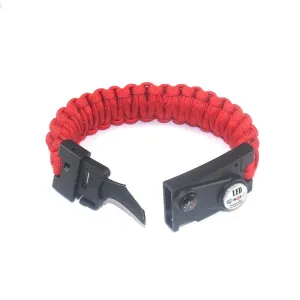 Paracord Knife Bracelet Adjustable Survival Cord Bracelets with Flint Fire