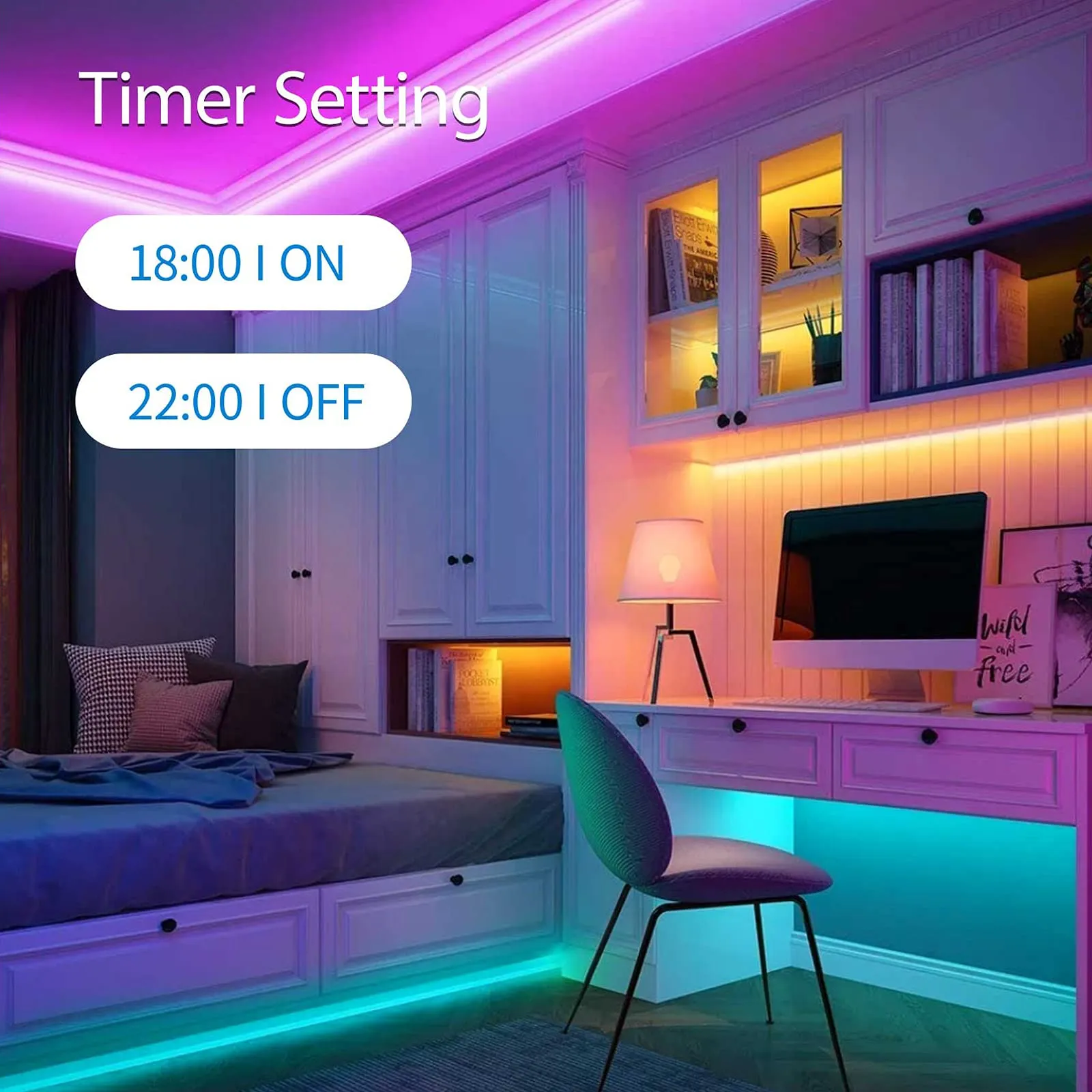 Smart LED Strip Lights 32.8ft WiFi RGB LED Light Strips Work with Alexa and Google Assistant HBN