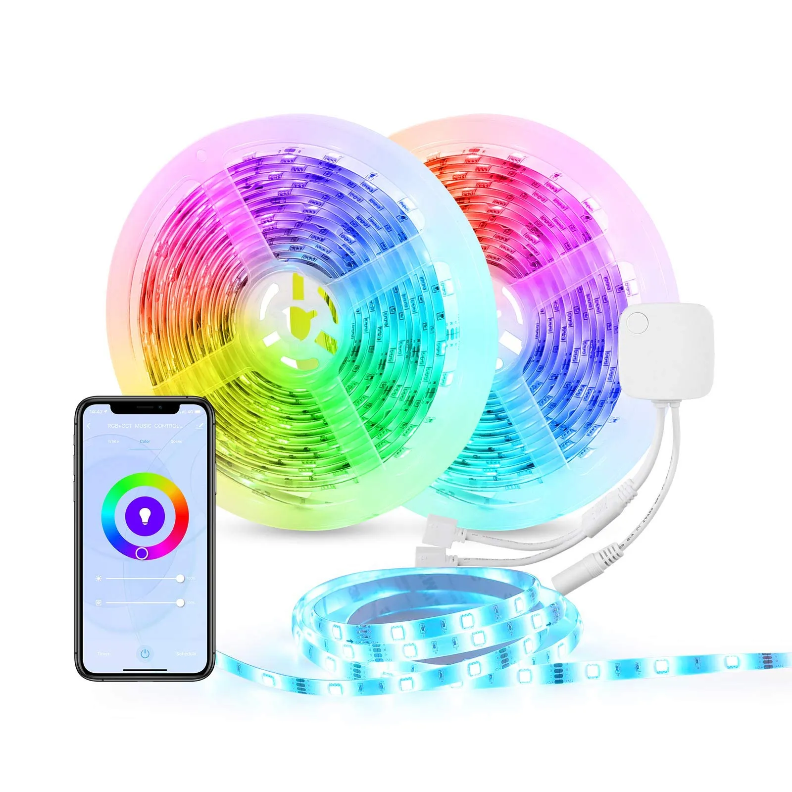 Smart LED Strip Lights 32.8ft WiFi RGB LED Light Strips Work with Alexa and Google Assistant HBN