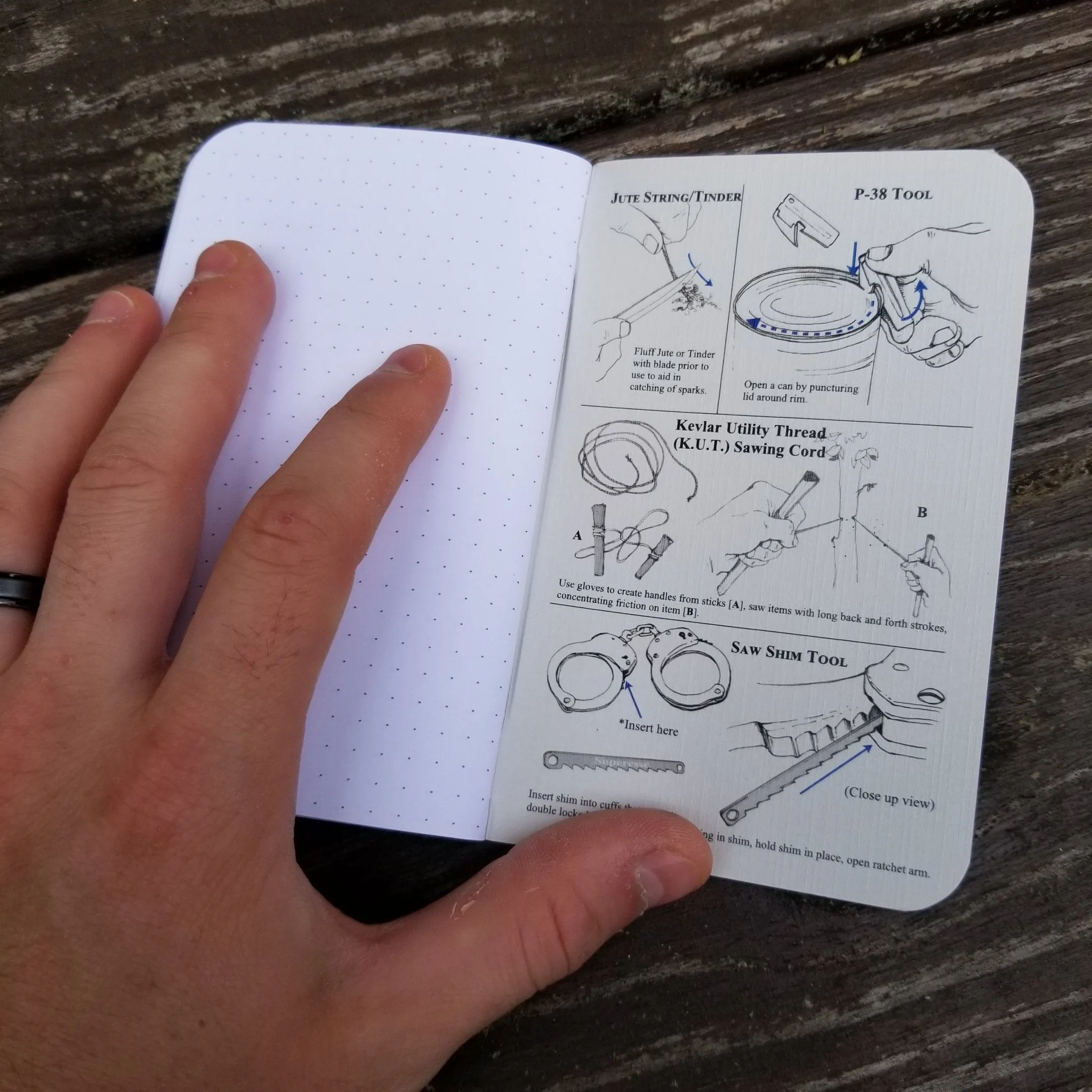 Superesse Field Memo Pad (Yellow) - Durable Pocket Notebook with Survival References