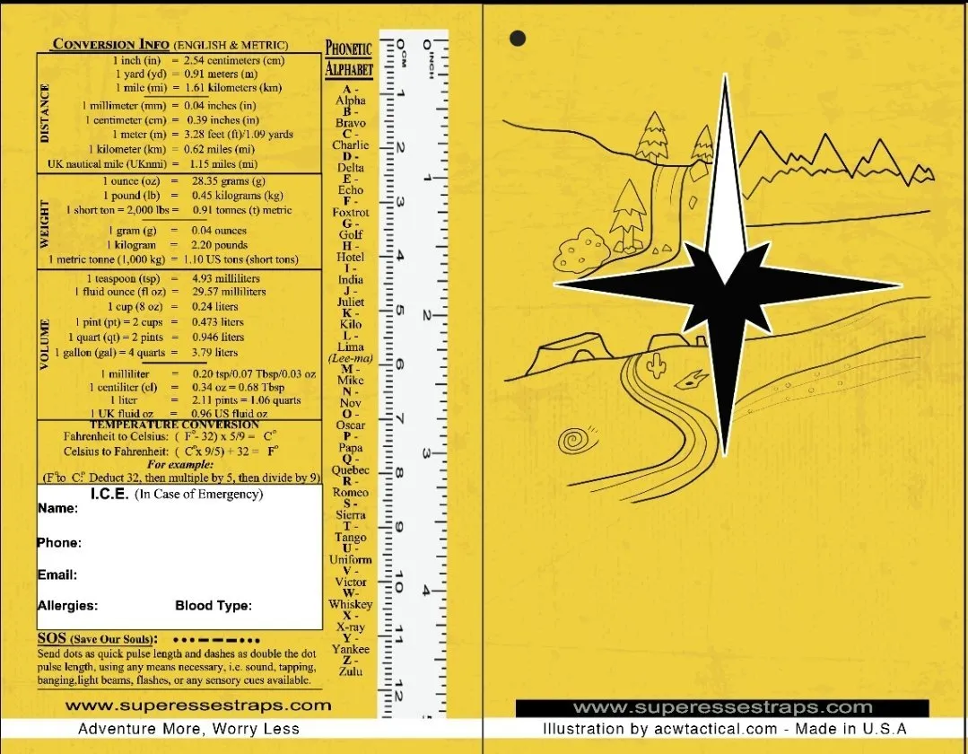 Superesse Field Memo Pad (Yellow) - Durable Pocket Notebook with Survival References