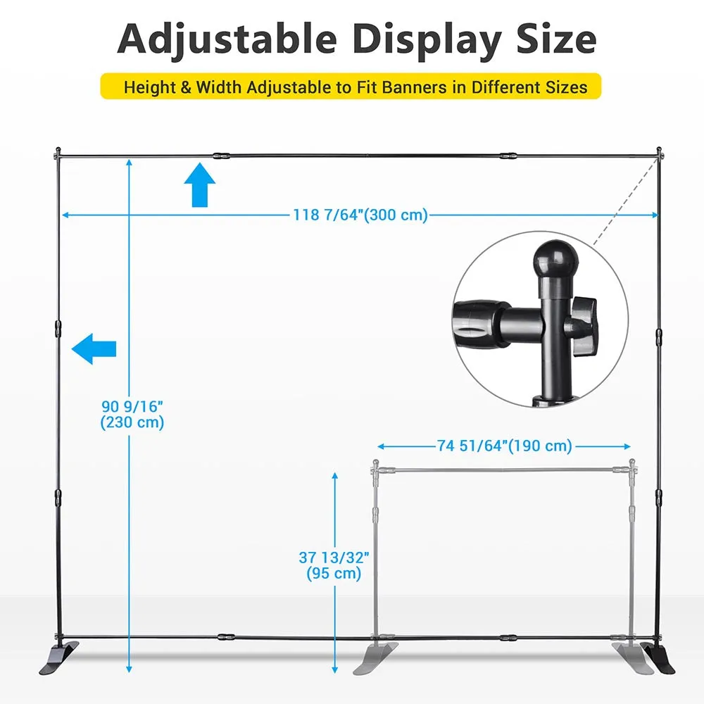 TheLAShop 10'Wx8'H Economy Telescopic Jumbo Banner Stand Support